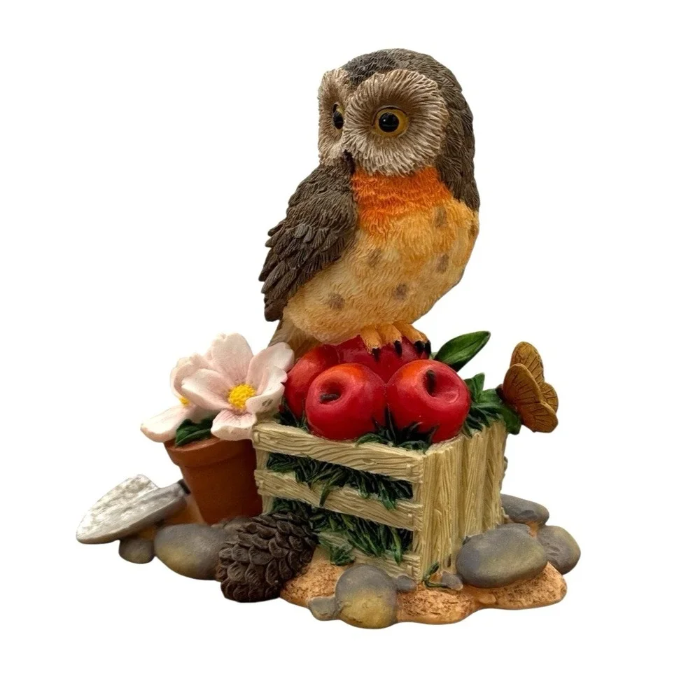 OWLS! Harvest Splendor Owl Your Big Backyard w/Apples & Flower Giordano Art Ltd.